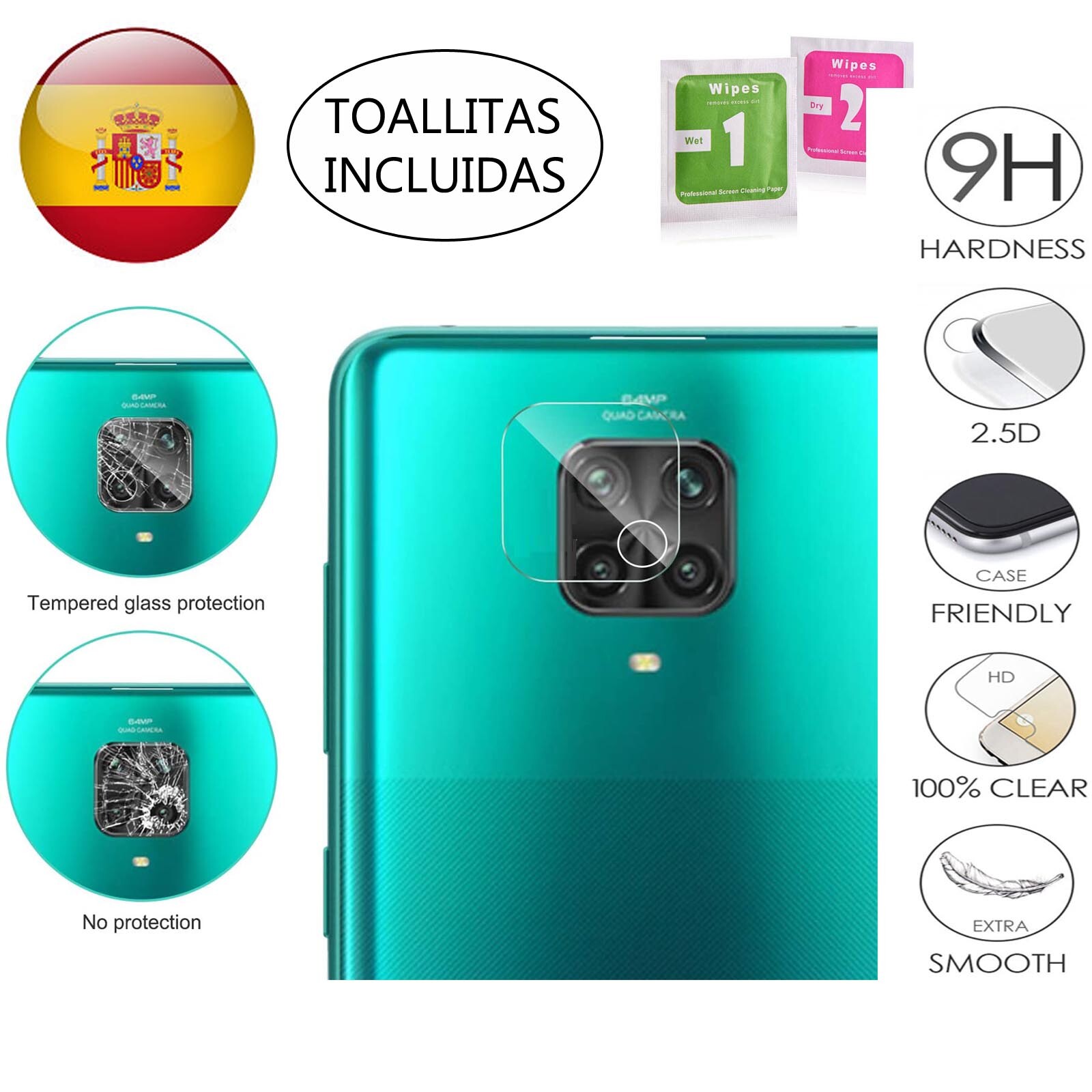 Kit De Protección Para Xiaomi Redmi Note 11 – 2 Vidrios Templados 9H (pantalla + Cámara) Cobertura Total