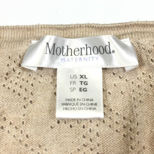 Motherhood Maternity Sweater XL Long Sleeve Shirt Tan Brown Ruched Sides Top