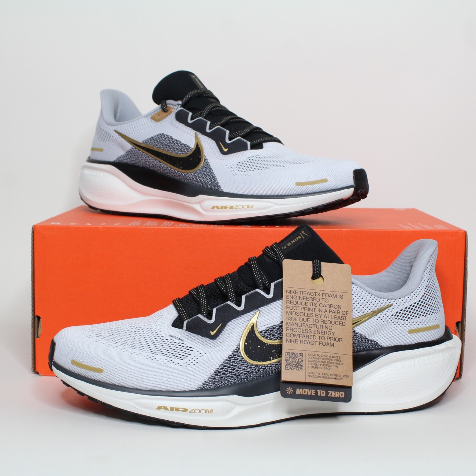 Nike Air Zoom Pegasus 41 White Black Metallic Gold HQ3220