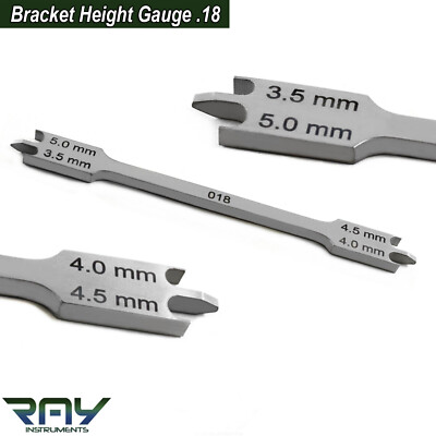 Dental Bracket Positioning Height Gauge .18 .22 Orthodontic Measuring Instrument
