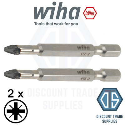 2 x Wiha 33846 DIAMOND TORSION BIT PZ2 x 50mm