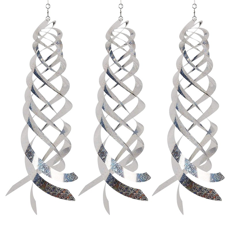 1/3PCS Bird Repellent Spiral Reflectors Hanging Reflective Birds Deflectors