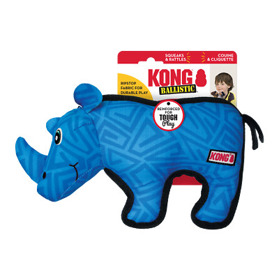 KONG Ballistic Rhino Durable Shake Dog Toy - Med/Large 10x6''