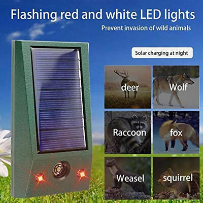 Solar Ultrasonic Animal Repeller Motion Sensor Bird Rat Possum Repellent