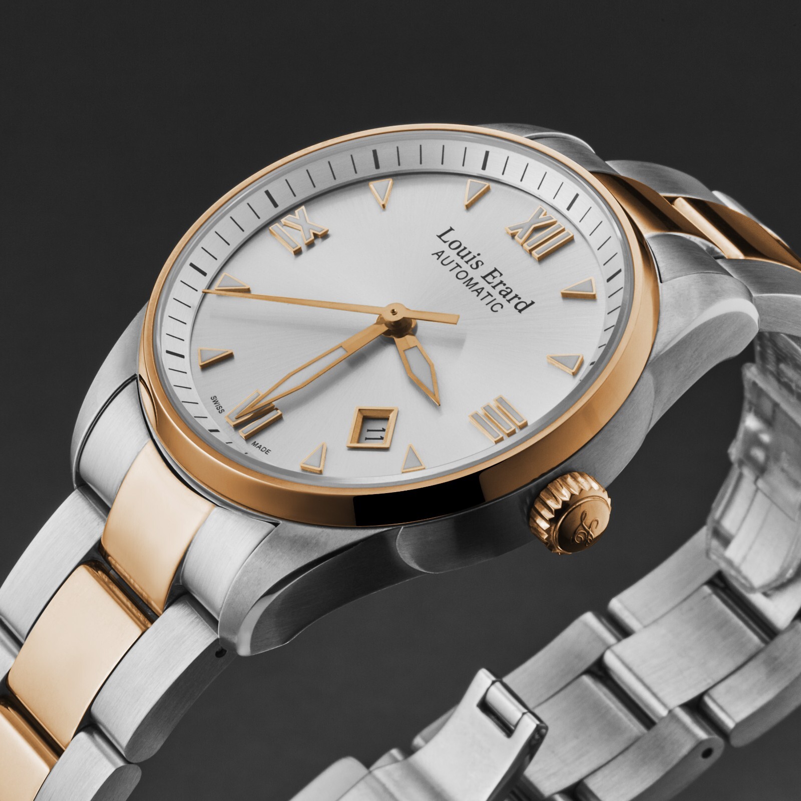 Pre-owned Louis Erard Louiserard Heritage, L T/t, Sil-d,t/t-b,m A
