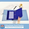Gredecor Binder Pencil Pouch 3 Ring Navy Blue Zipper Pencil Pouches Case 2 Pack Clear Binder Organizer for School Office