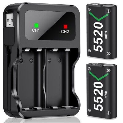 2*5520 mWh Rechargeable Controller Battery Pack for Xbox Series X|S/Xbox One