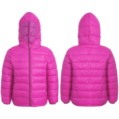 US Kids Winter Coat Puffer Jacket Girls Long Sleeve Hoodie Lightweight Outerwear