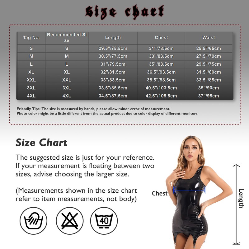 US Women Leather Tube Dress Wetlook Bodycon Pencil Dresses Sexy Club Partywear
