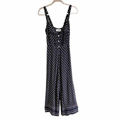 Faithfull The Brand Anthropologie Gemma Jumpsuit Ditsy Floral Wide Leg Size 4