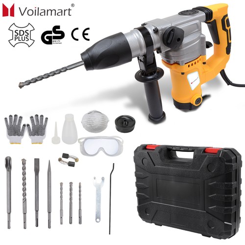 4 in 1 SDS Plus Bohrhammer Schlagbohrmaschine Bohrmaschine Meisselhammer Zubehör