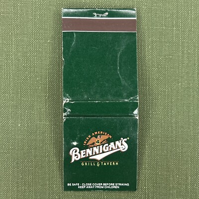 Vintage Matchbook Bennigan s Restaurant Atlanta Georgia Matches Unstruck