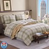 AMBERSPACE Twin XL Comforter Set, Khaki Green Plaid Bedding Set 5 Piece for Boys Girls Teen, Classic Homestead-Style Kids Comforter Set Bed in A Bag with Sheets, Pillowcase and Sham