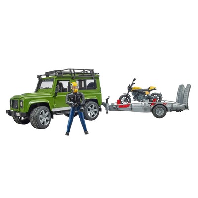 Bruder 2589 Other License 02589 Land Rover Defender with Trailer and Scrambler D