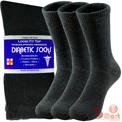 3 6 12 Pairs Mens Womens Heath Diabetic Crew Circulatory Socks 9-11 10-13 13-15