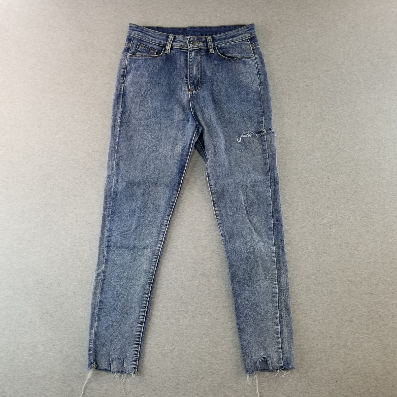 Party Jeans Womens Sz L Med Wash Stretch Mat. Normcore Cute Trendy Stylish Comfy