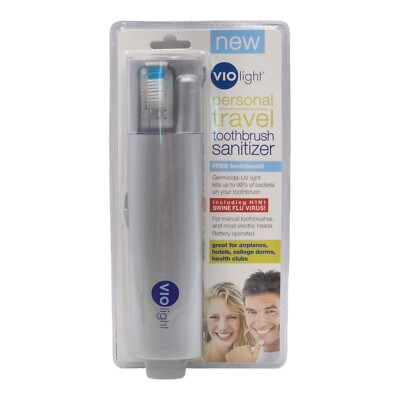 Vio Light Travel Deluxe Ultraviolet Toothbrush Sanitizer VIO200 New Sealed 