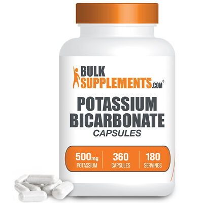 BulkSupplements Potassium Bicarbonate 360 Capsules - Electrolyte Supplement