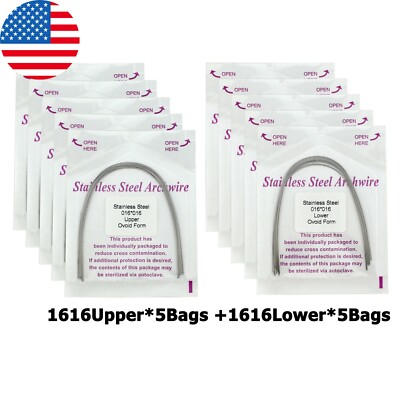 100PCS Dental Orthodontic Arch Wire Niti Stainless Steel Round Rectangular Ovoid
