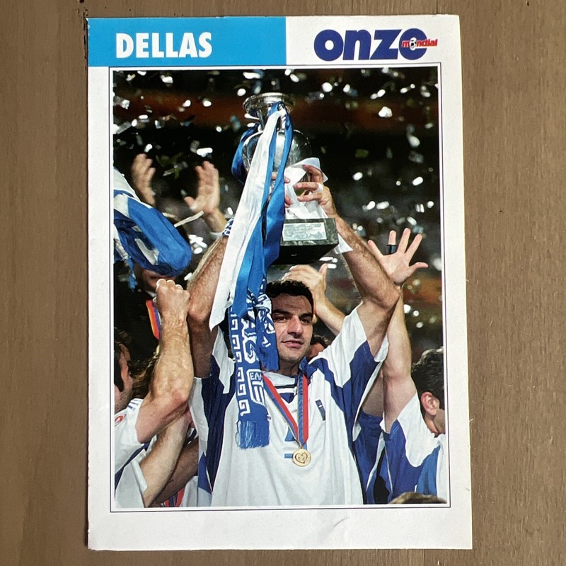 Card Traianos Dellas Greece Football Rookie Onze Mondial Champions Euro 2004