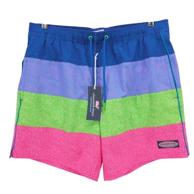 NWT VINEYARD VINES Chappy Swim Trunks 7" Printed Neon Dots Colorful MEDIUM