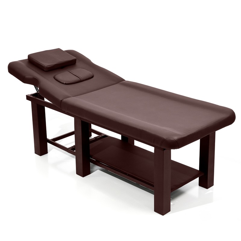 Brown Heavy Duty Massage Table Adjustable Facial Bed Salon Spa And Beauty Bed