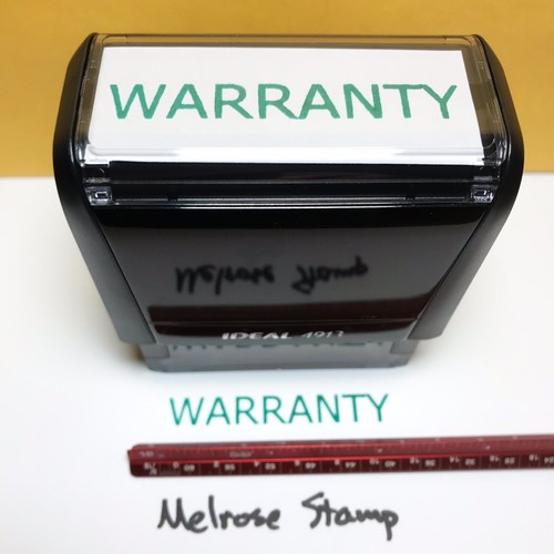 Warranty Rubber Stamp Self Inking Green Ink Ideal 4913