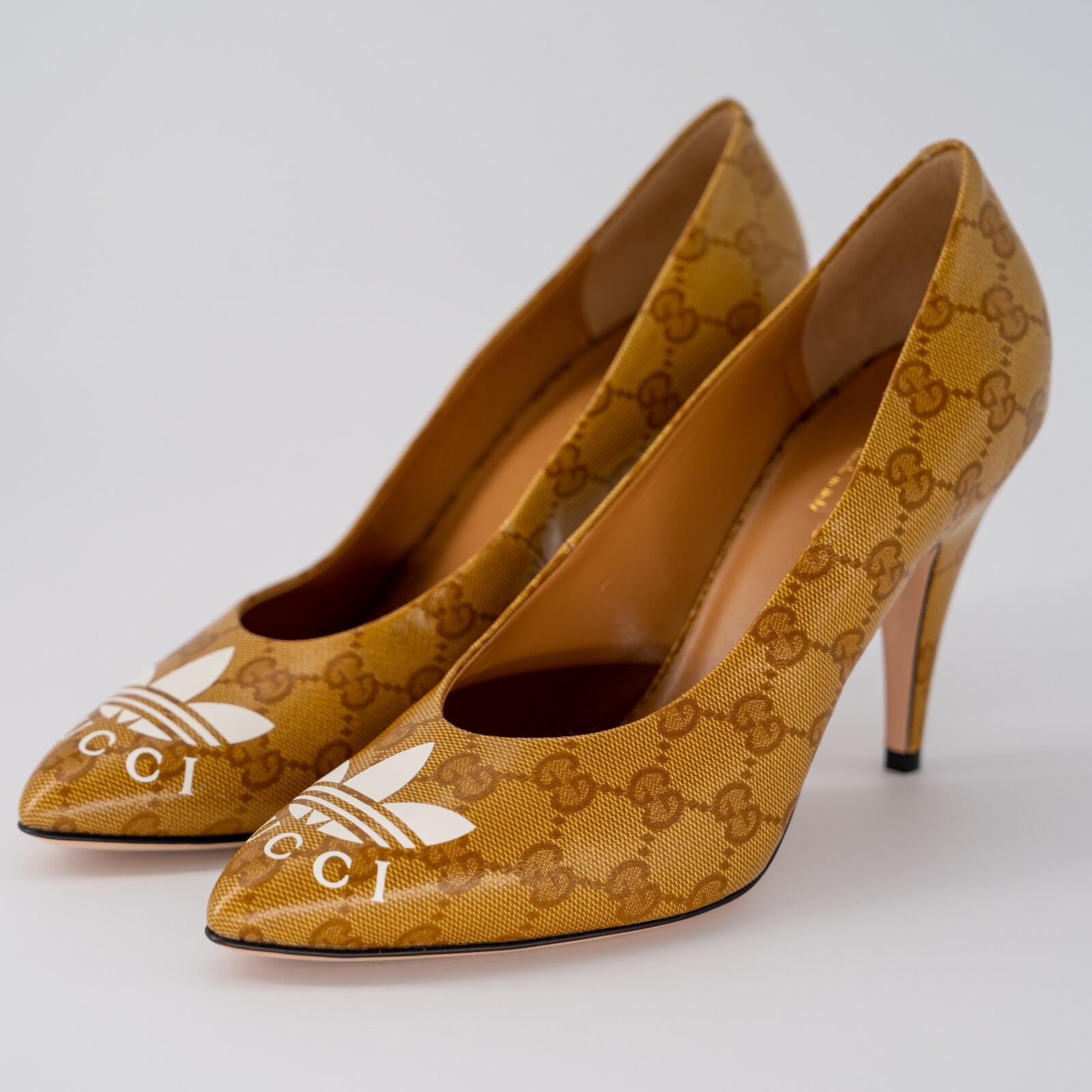 size 39.5G - Gucci Adidas GG Monogram Pumps Heels Beige