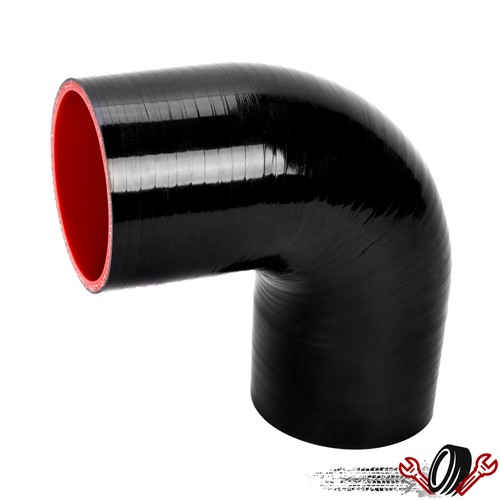 Соединитель резинового шланга промежуточного охладителя в сборе с коленом 2,5 на 90 градусов Черно-красный