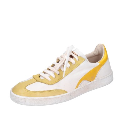 shoes women MOMA sneakers white leather yellow 49402A VINTAGE EX506