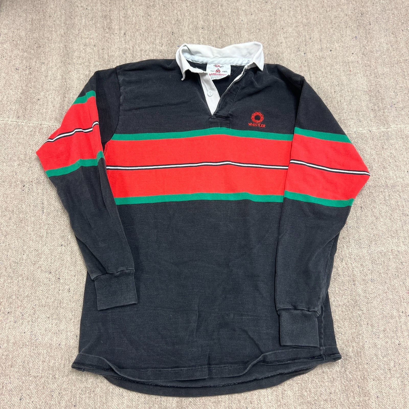 Vintage Whistler Rugby Shirt Mens XXL Tall Black 1990s