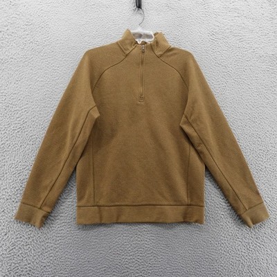 VRST Mens Recharge Quarter Zip Pullover Brown Spice Heather Small NEW