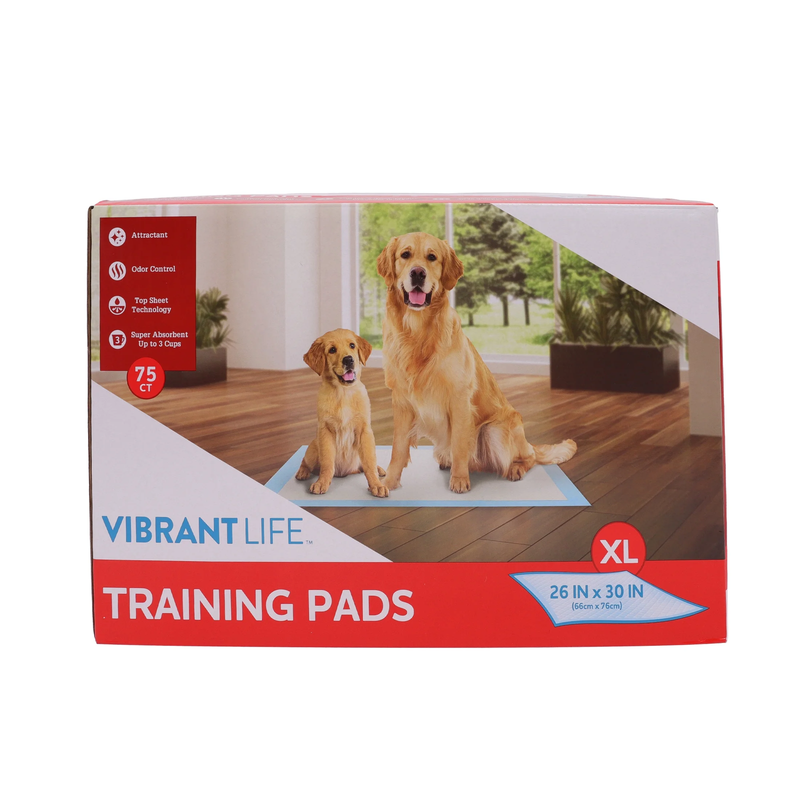 Training Pads, Dog & Puppy Pads, XL, 26 in X 30 In, 75 Count