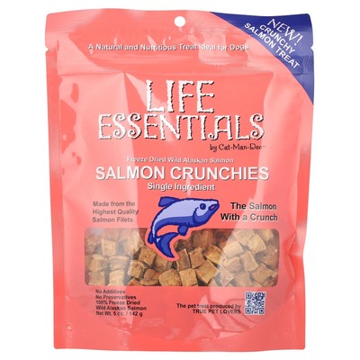 Life Essentials, Сублимированные сухарики с диким Аляскинским лососем, для собак, 5 унций (142