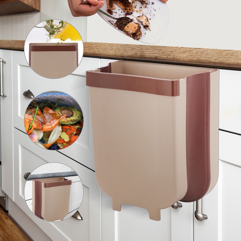 Kitchen Foldable Hanging Wastebasket