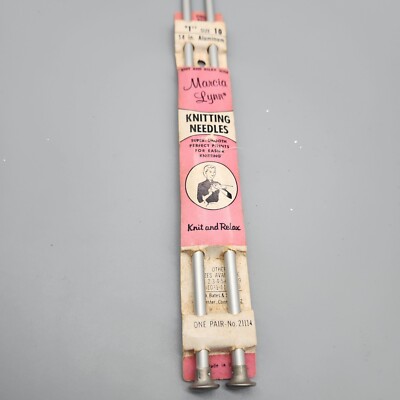 Marcia Lynn 14'' Size 10 Aluminum Knitting Needles Set of 2 Vintage #21114 NOS