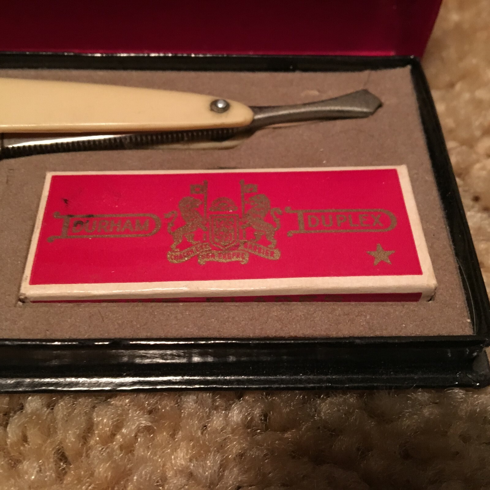 Vintage Durham Duplex Razor with Extra Blades and Original Box