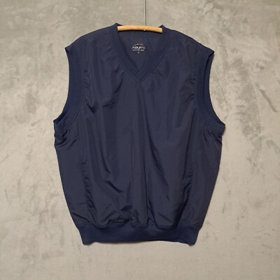Acuity Mens Vest Large Blue Activewear Performance V-Neck Windbreaker Athleisure