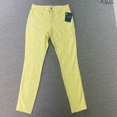 Universal Thread Women's Yellow Jeans Sz 0 High Rise Skinny Fitted Hip Slim Leg