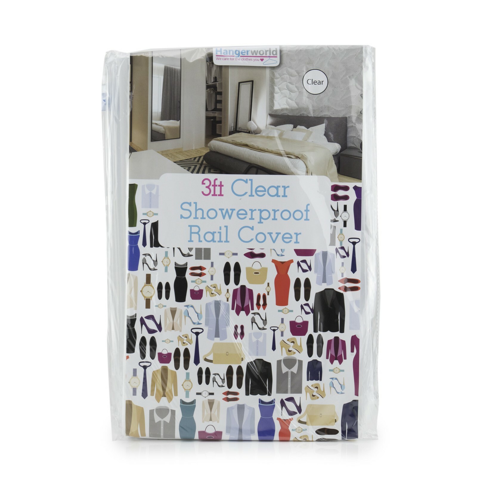 Hangerworld™ 3ft Clear Clothes Rail Cover Garment Coat Hanger Protector