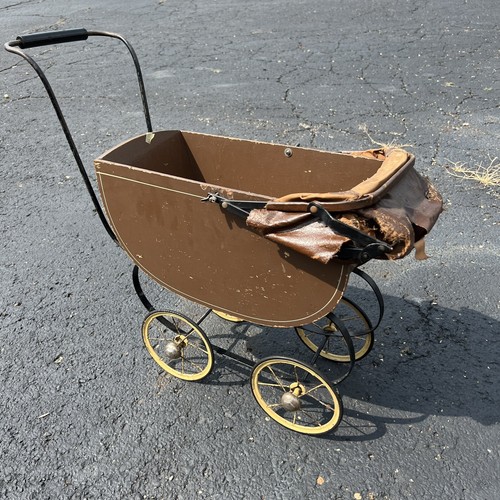 アンティークドール用バギー Vintage Wicker Baby Doll Carriage Buggy Antique Stroller
