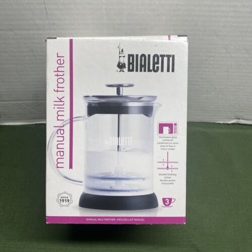 Bialetti Manual Milk Frother 3 Cups For Cappuccino