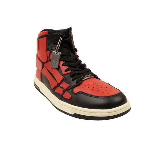 Pre-owned Amiri Black & Red Leather Skeleton High Top Sneakers Size 7/40 $780