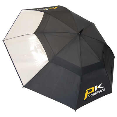 2024 PowaKaddy Double Canopy Clearview Umbrella Large Golf Rain Wind Resistant