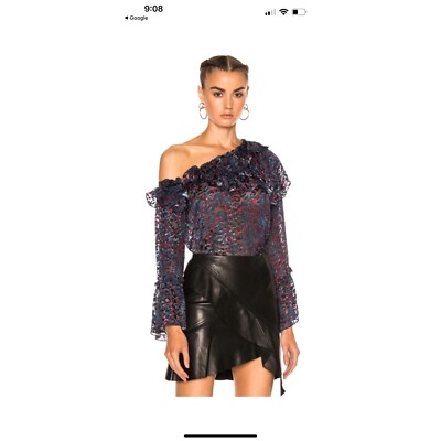 IRO designer avant garde feminine batik one shoulder long sleeve sz 42