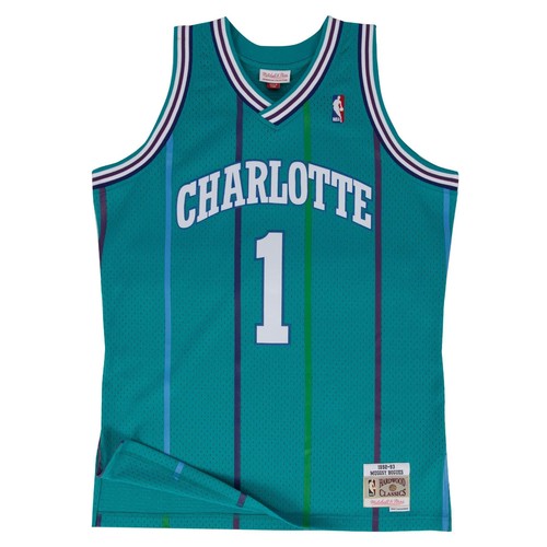 MITCHELL & NESS NBA SWINGMAN ROAD ДЖЕРСИ CHARLOTTE HORNETS 92 MUGGSY BOGUES