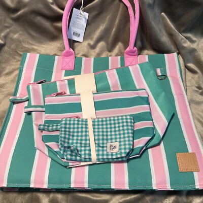 NEW The Some Where Co. Ultimate Tote Bag & Pouch set in Palm Springs NWT