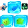 Squishy Stress Cube Fidget Toys Adults - Glow in The Dark Sensory Toys for Kids with Autism Stress Balls for Kids Teens Squeeze Toys for Anxiety Stocking Stuffers for Grandkids
