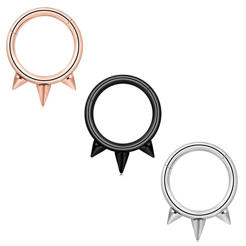 1x Surgical Steel Nose Rings Hoop Hinged Septum Clicker Earrings Piercing 16G