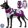 FUAMEY Dog Winter Jackets for Large Dogs,Dog Coat with Harness Built in,Waterproof Dogs Snowsuits Warm Pet Jacket Zip Up Fleece Cold Weather Coats Reflective Puppy Vest with Pocket Purple 2XL